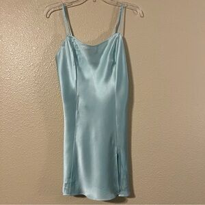 Victoria's Secret M Vintage Light Sage Green 100% Silk Chemise Slip Nightgown